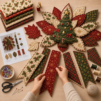 Sewing Kit Christmas Door Hanging Quilted Beginner-Friendly