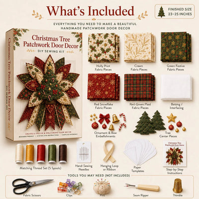 Sewing Kit Christmas Door Hanging Quilted Beginner-Friendly