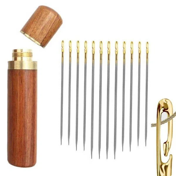 Sewing Needle Set Side-Slot Threading Stainless Steel 30-Piece