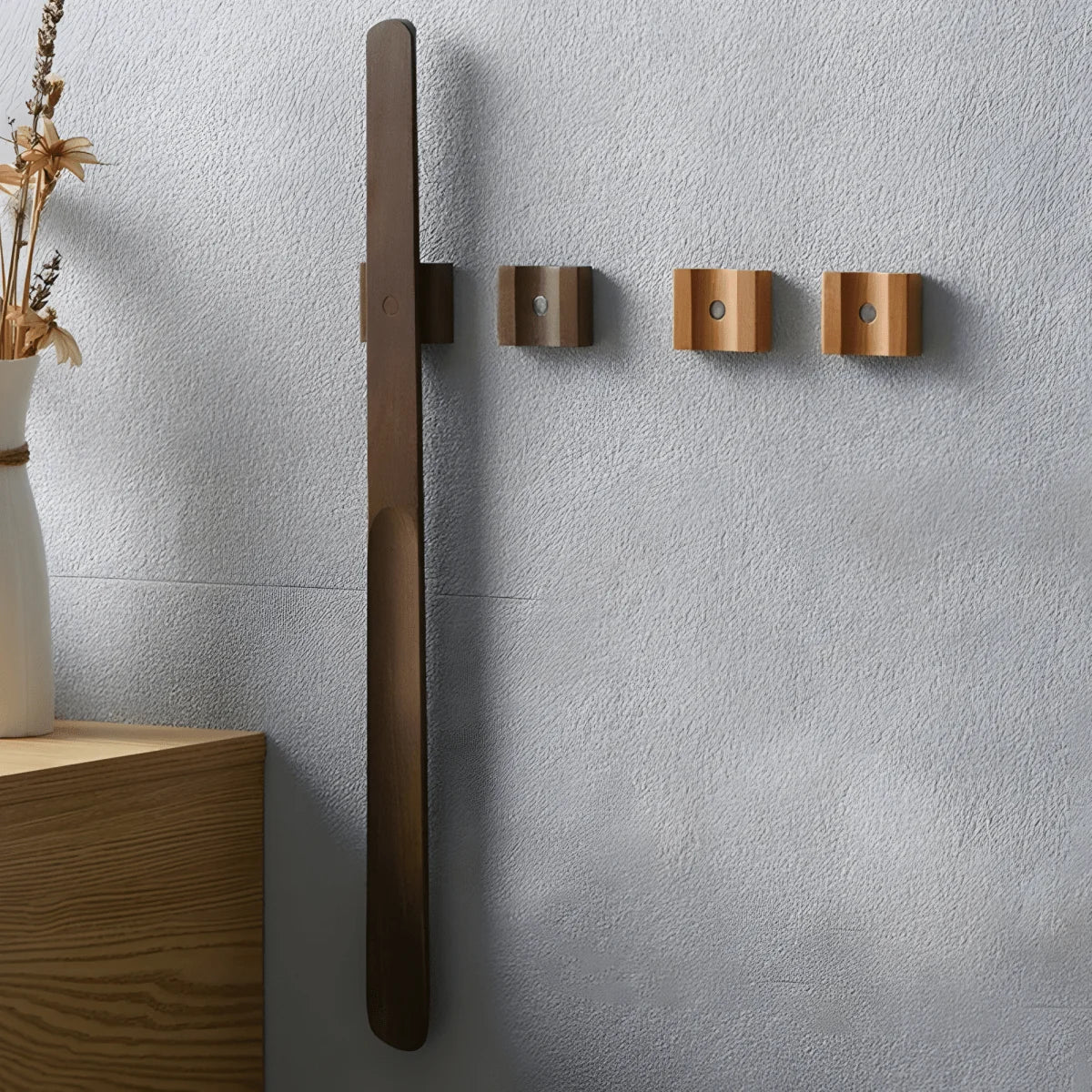 Shoe Horn Extra-Long Solid Walnut Wood With Integrated Magnet