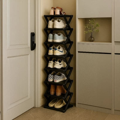 Shoe Rack Bamboo Foldable Tiered Storage