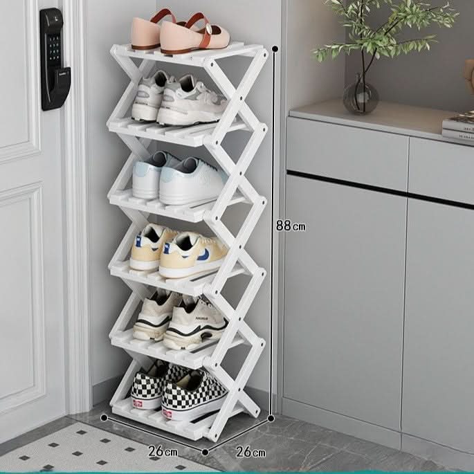 Shoe Rack Bamboo Foldable Tiered Storage