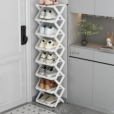 Shoe Rack Bamboo Foldable Tiered Storage