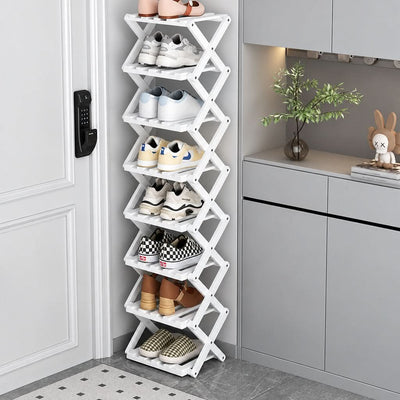 Shoe Rack Bamboo Foldable Tiered Storage