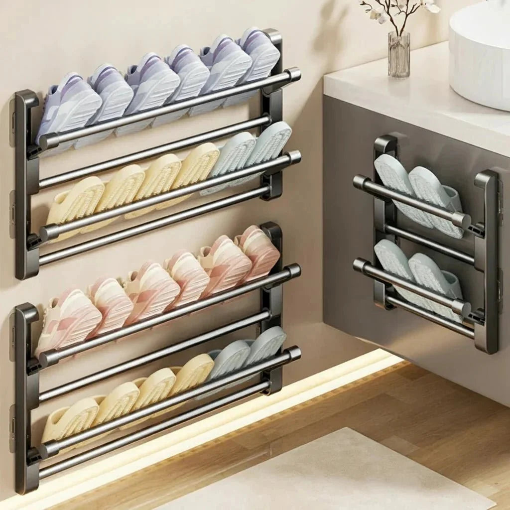 Shoe Rack Wall-Mounted Integrated Drainage Durable Plastic