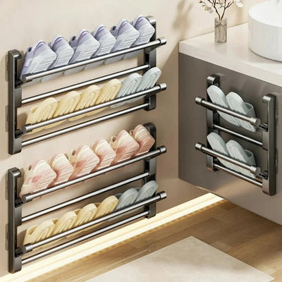 Shoe Rack Wall-Mounted With Integrated Drainage