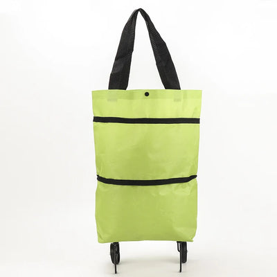 Shopping Bag Foldable 2-In-1 Tote & Rolling Trolley