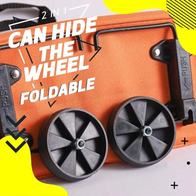 Shopping Bag Foldable 2-In-1 Tote & Rolling Trolley