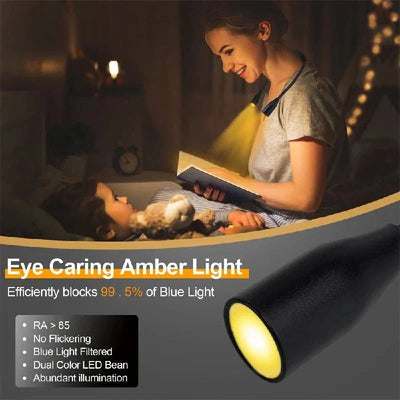 Shoulder Reading Light Dual Bendable Arms Adjustable Brightness Rechargeable