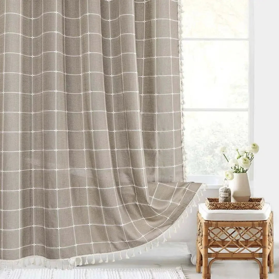 Shower Curtain Linen Waterproof Quick-Drying