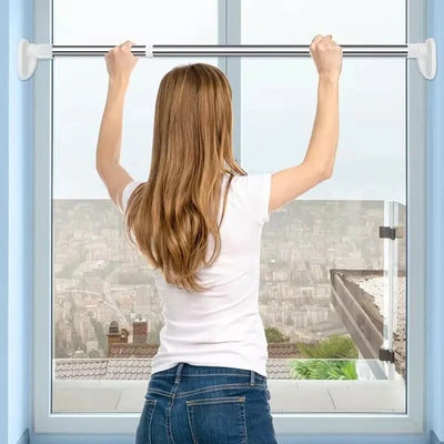 Shower & Curtain Rod Telescopic Tool-Free Adhesive Rust-Resistant