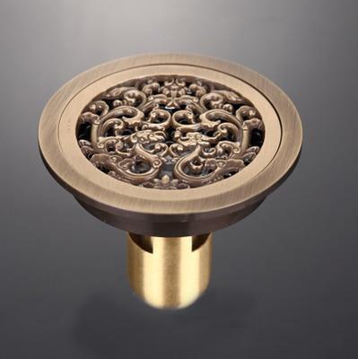 Shower Drain Brass Antique Finish Odor-Reducing 4 Inch