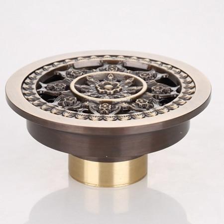 Shower Drain Brass Antique Finish Odor-Reducing 4 Inch