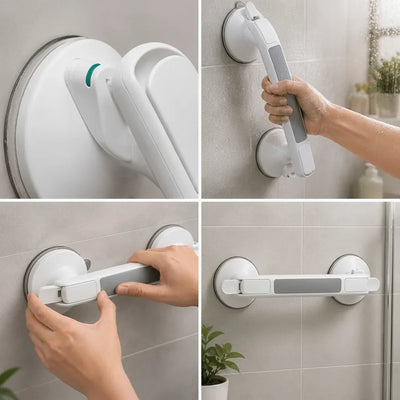 Shower Grab Handle Locking Suction Mount & Safety Indicator