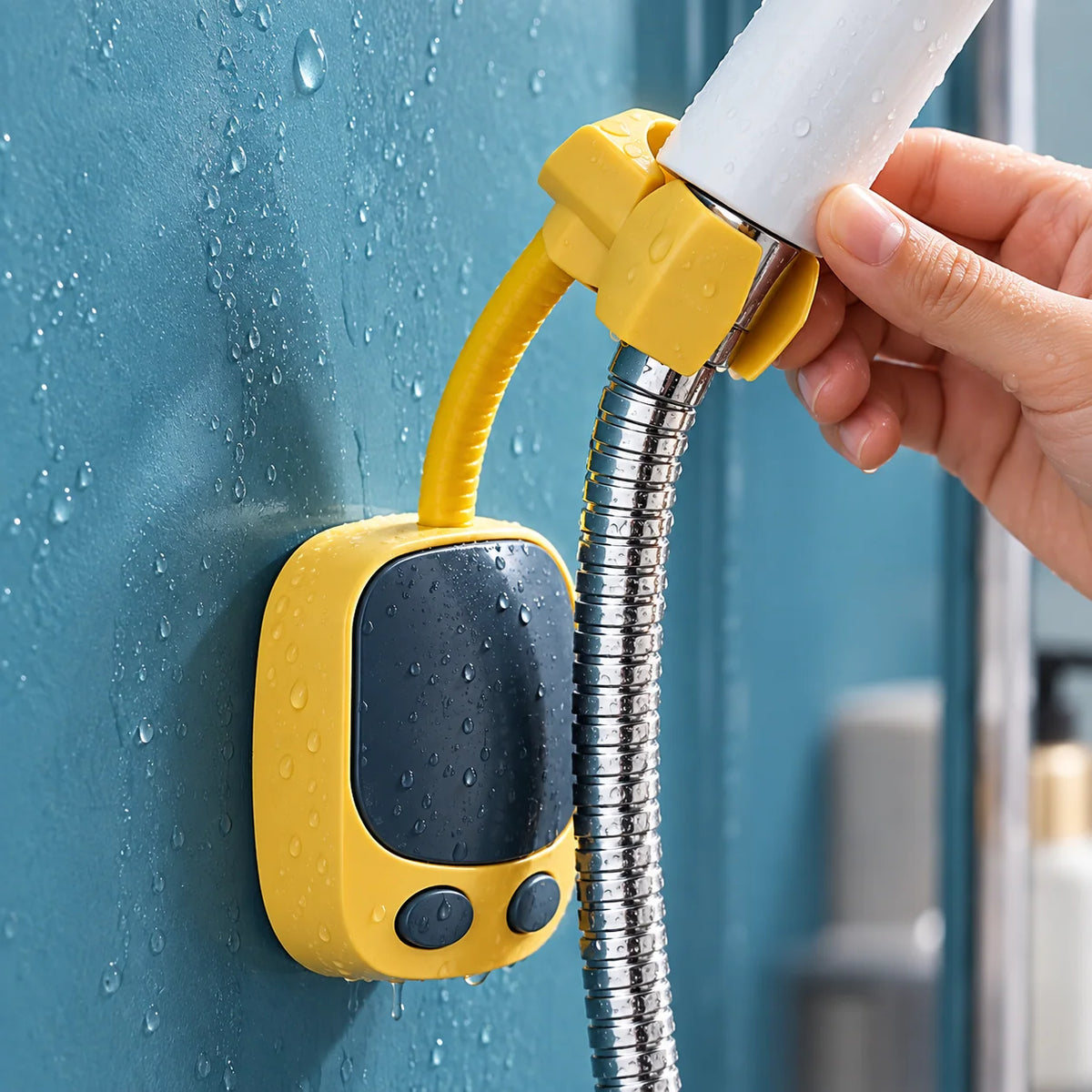 Shower Head Holder 360° Adjustable Adhesive Wall Mount