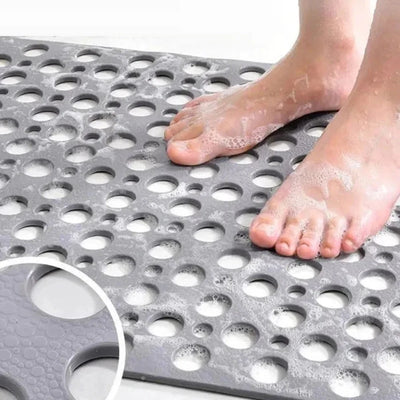 Shower Mat Antibacterial PVC Drainage Holes & Suction Cups