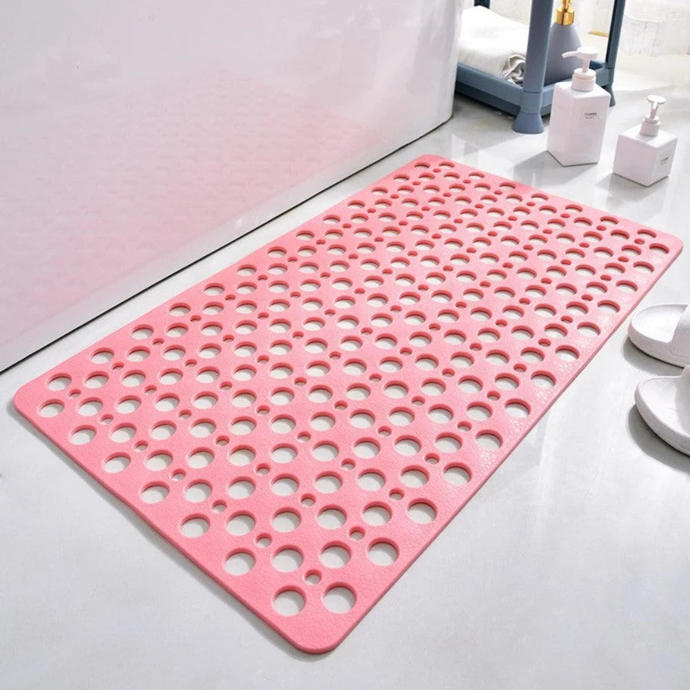 Shower Mat Antibacterial PVC Drainage Holes & Suction Cups
