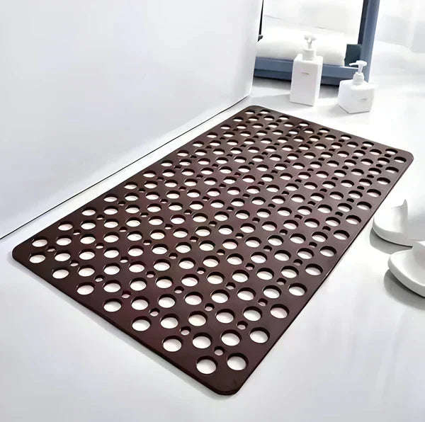 Shower Mat Textured Non-Slip Suction Backing Water-Drain Design