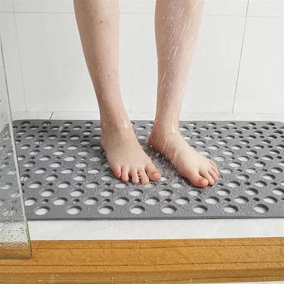 Shower Mat Textured Non-Slip Suction Backing Water-Drain Design