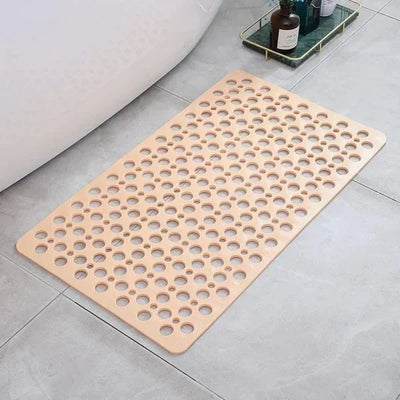 Shower Mat Textured Non-Slip Suction Backing Water-Drain Design
