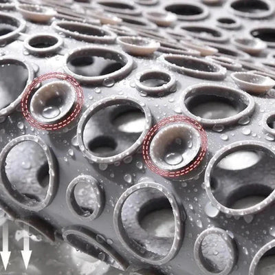 Shower Mat Textured Traction Grooves Heat-Resistant
