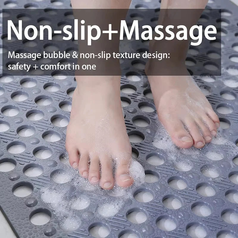 Shower Safety Mat Non-Slip Suction Cups Drainage Holes