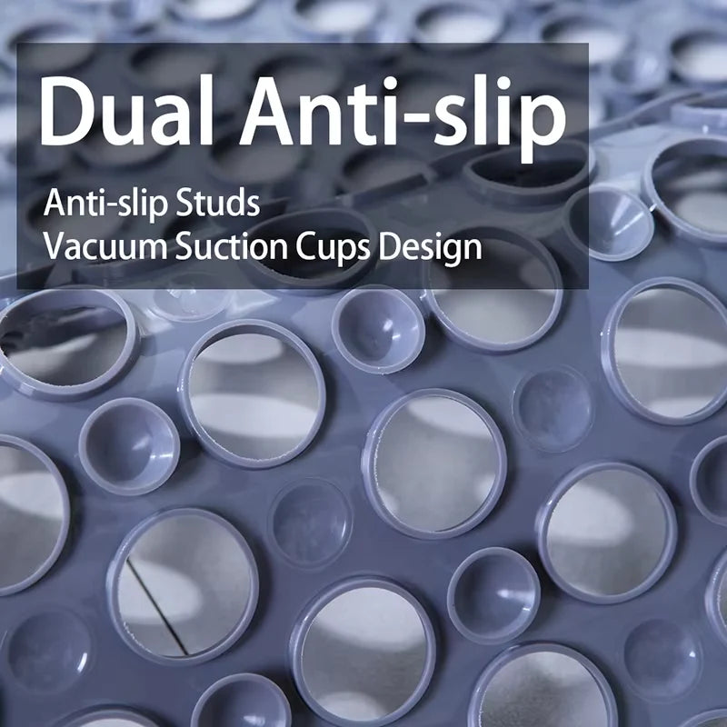 Shower Safety Mat Non-Slip Suction Cups Drainage Holes