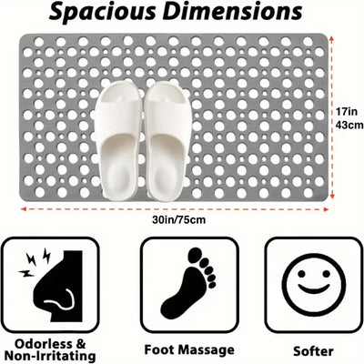 Shower Safety Mat Non-Slip Suction Cups Drainage Holes