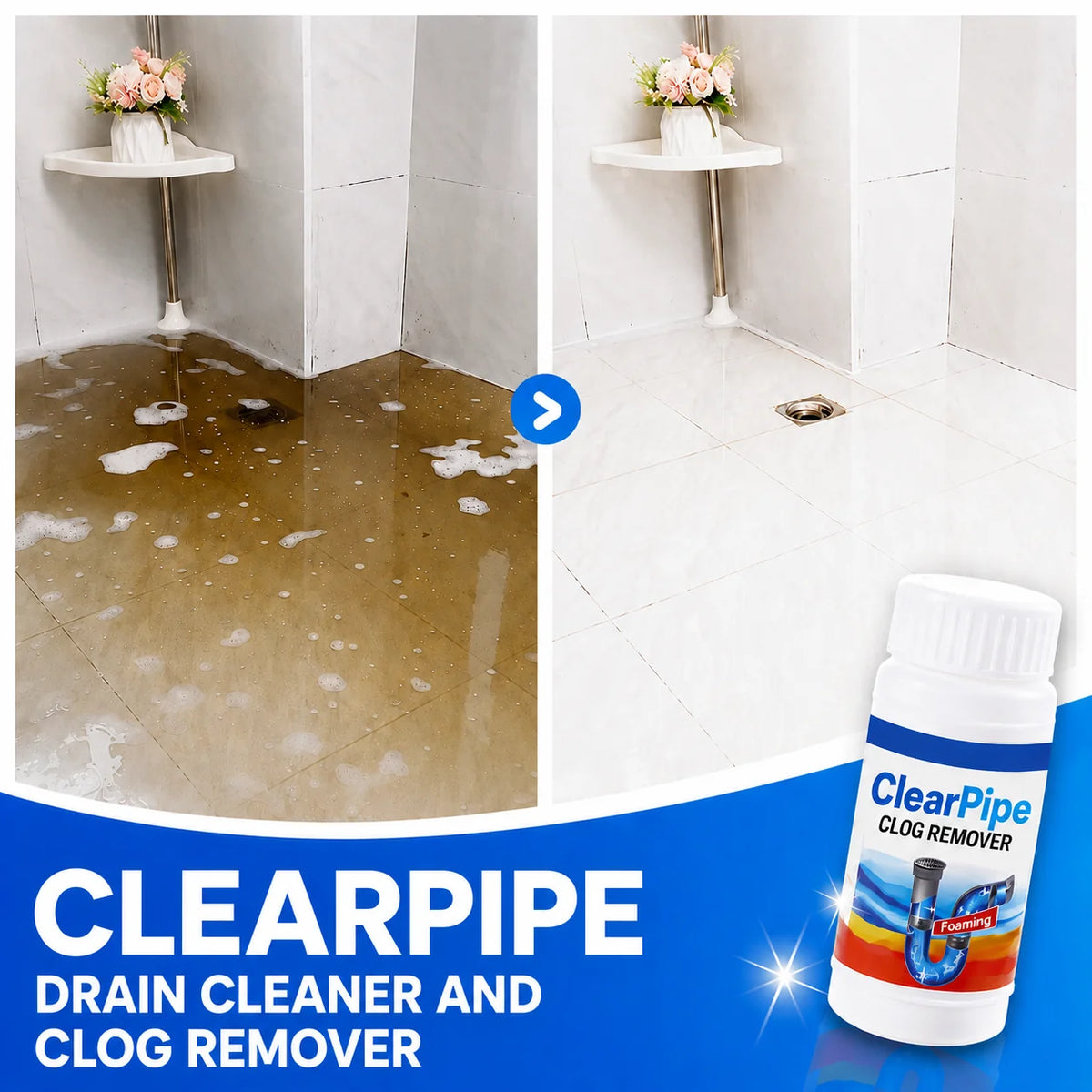 Sink & Drain Cleaner Foaming Powder Dissolves Deposits
