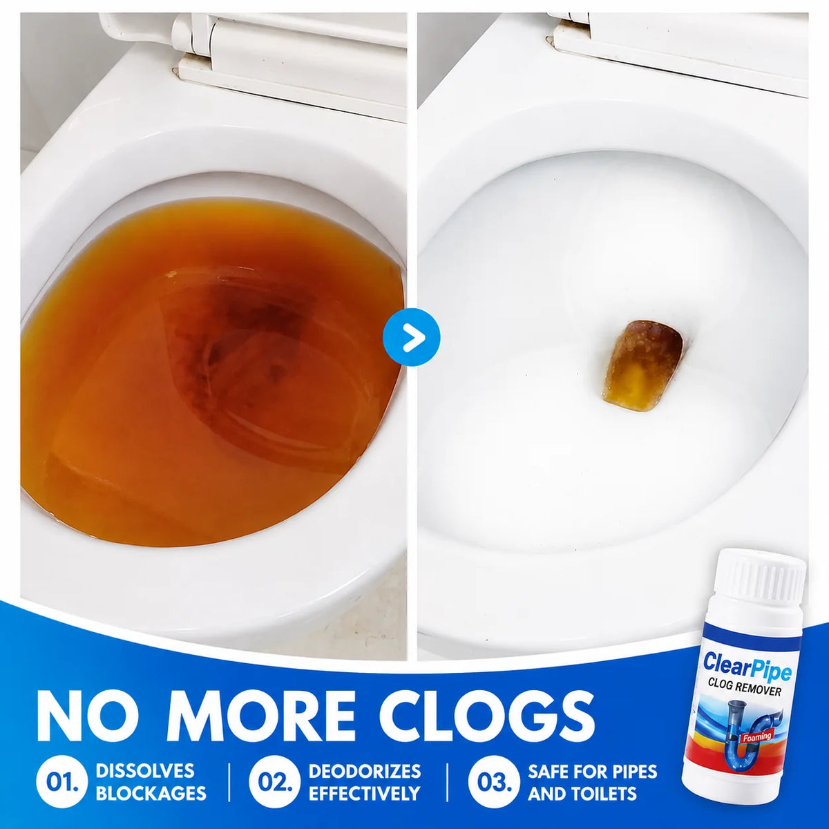 Sink & Drain Cleaner Foaming Powder Dissolves Deposits