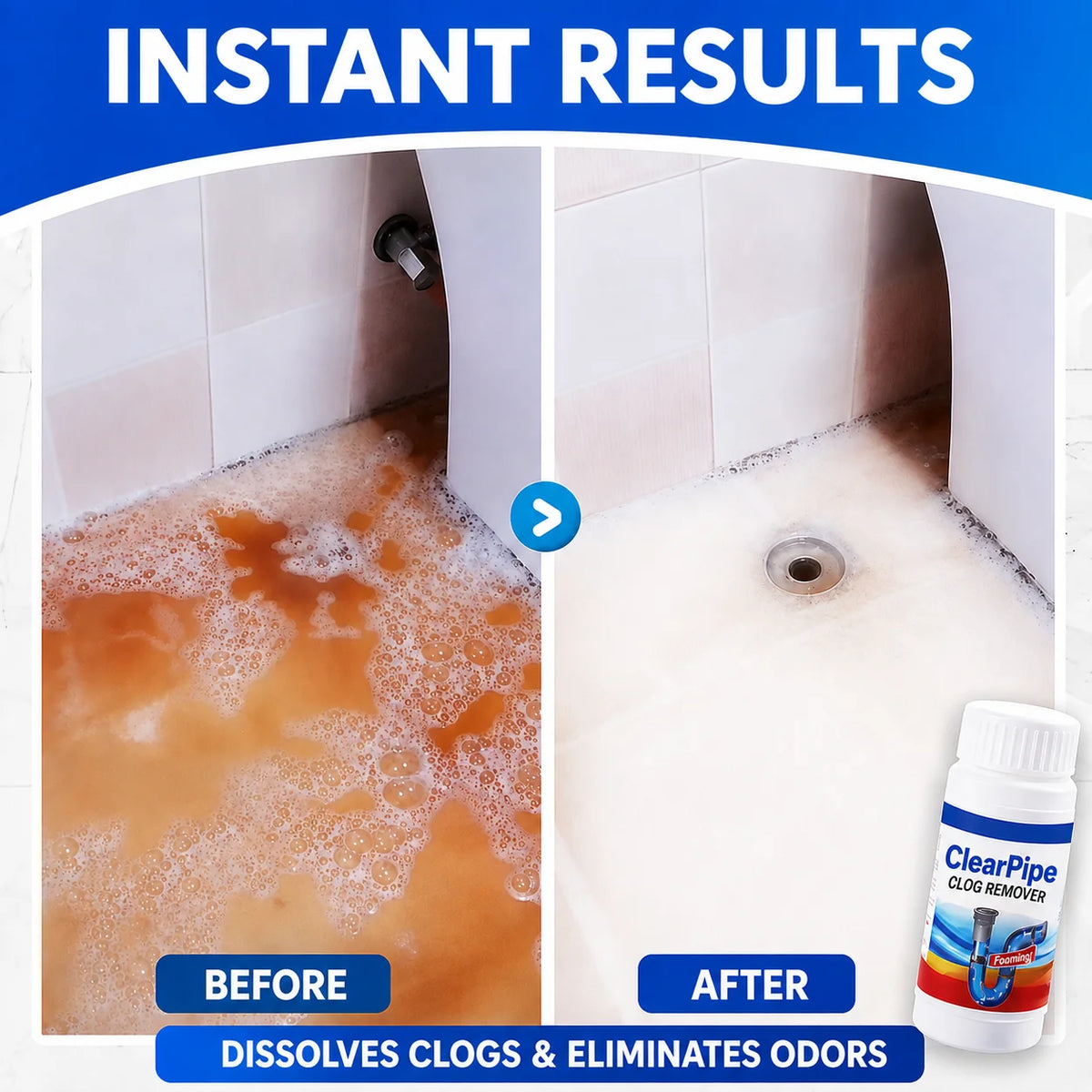 Sink & Drain Cleaner Foaming Powder Dissolves Deposits