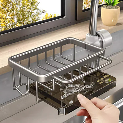 Sink Drain Rack Space-Saving Quick-Drying Aluminum
