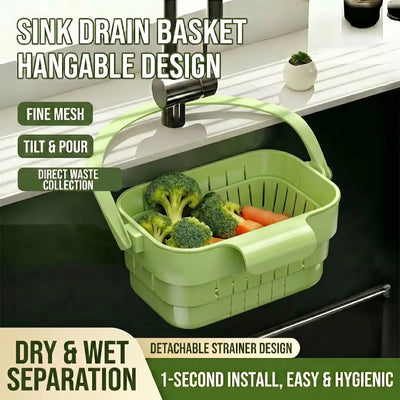 Sink Draining Basket Foldable Tool-Free Installation