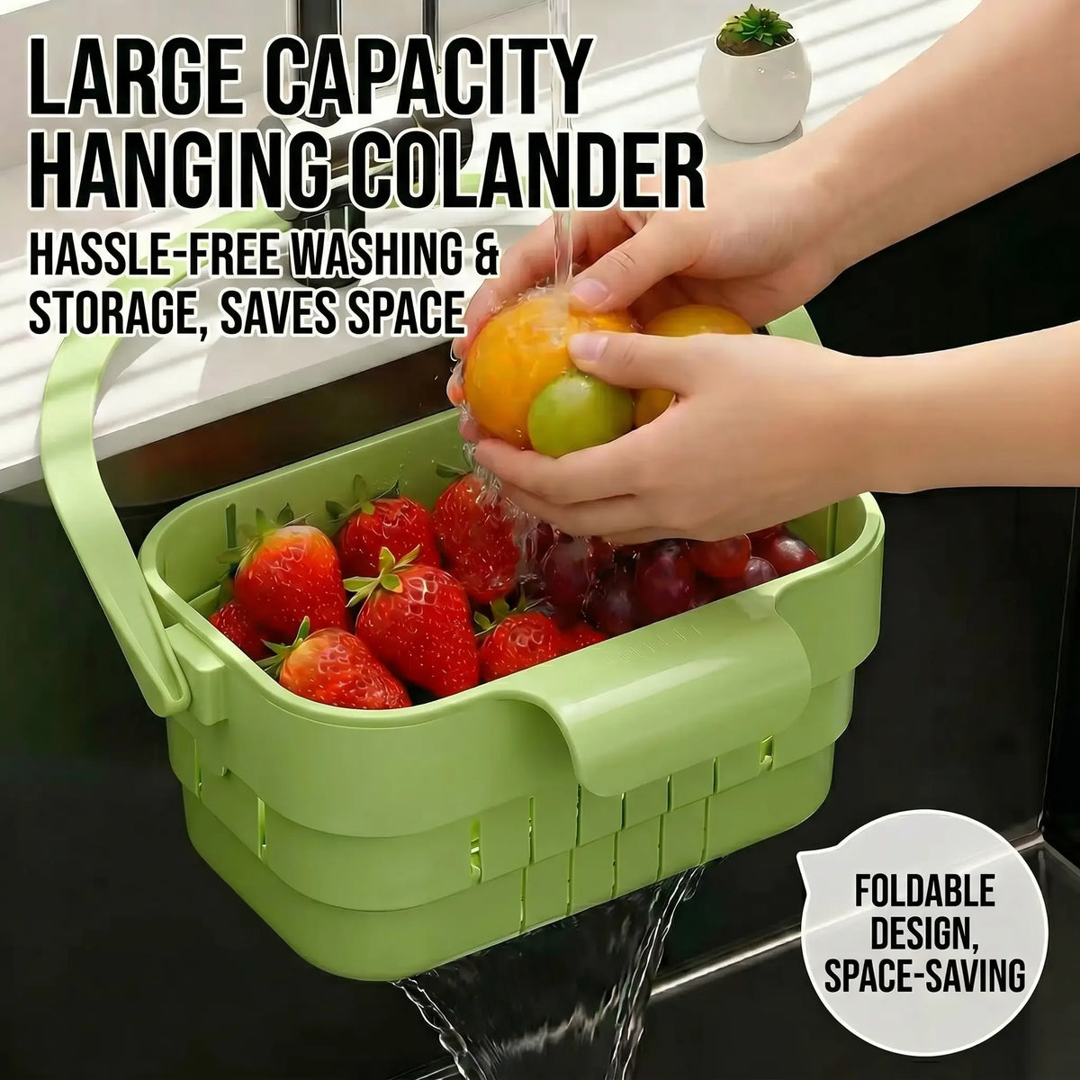 Sink Draining Basket Foldable Tool-Free Installation