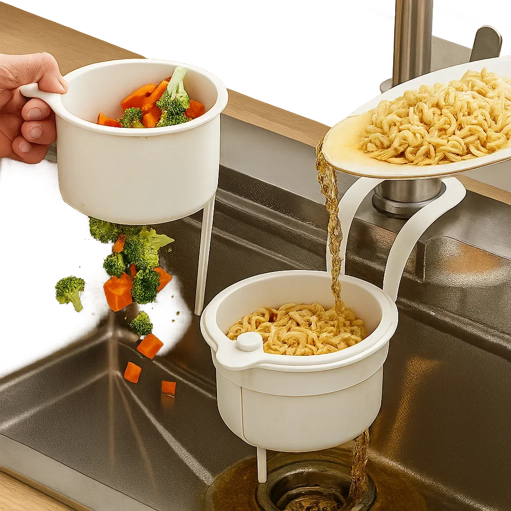 Sink Drying Basket Tool-Free Fast Drainage Food Residue Catcher