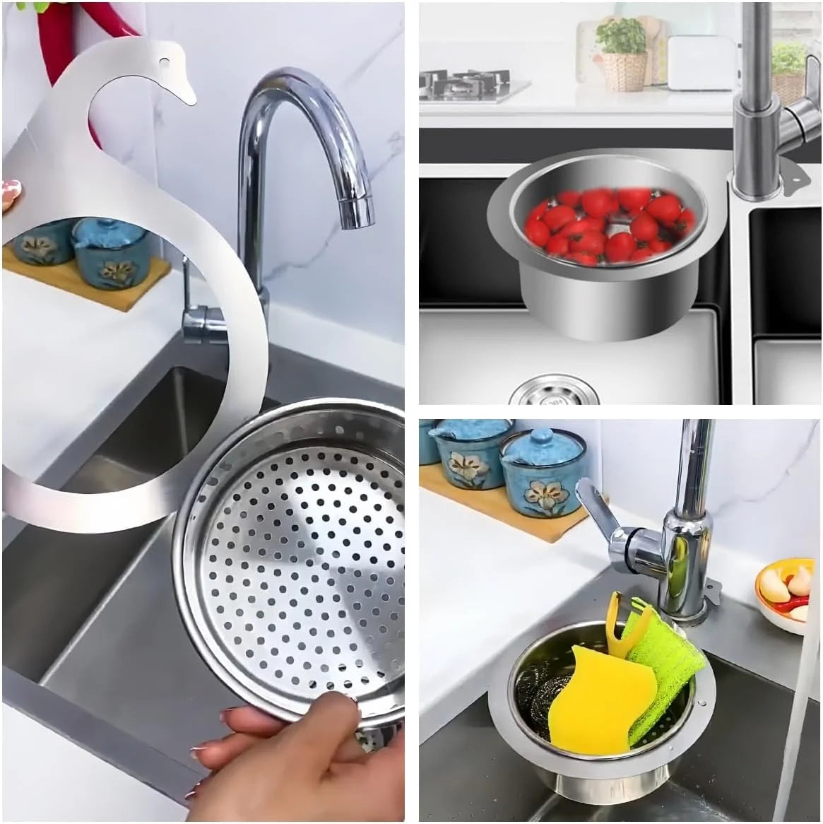 Sink Strainer Basket Removable Food Scrap Catcher
