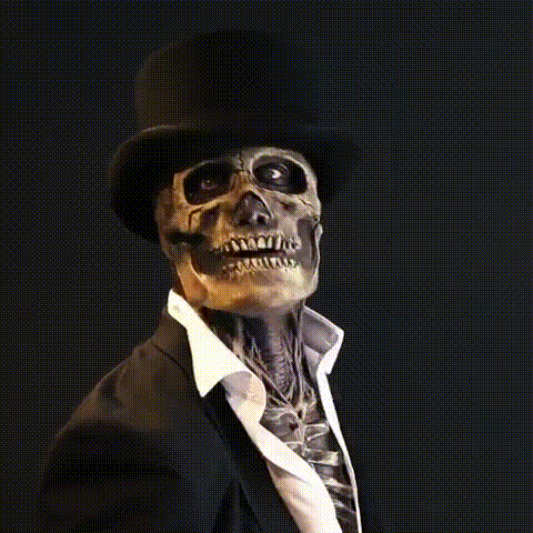 Skeleton Costume Skull Mask Printed Spine & Rib Cage