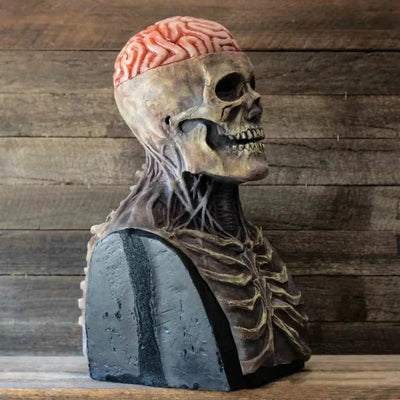 Skeleton Costume Skull Mask Printed Spine & Rib Cage