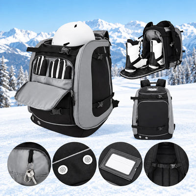 Ski Backpack 65L Boot & Helmet Compartments Padded Straps