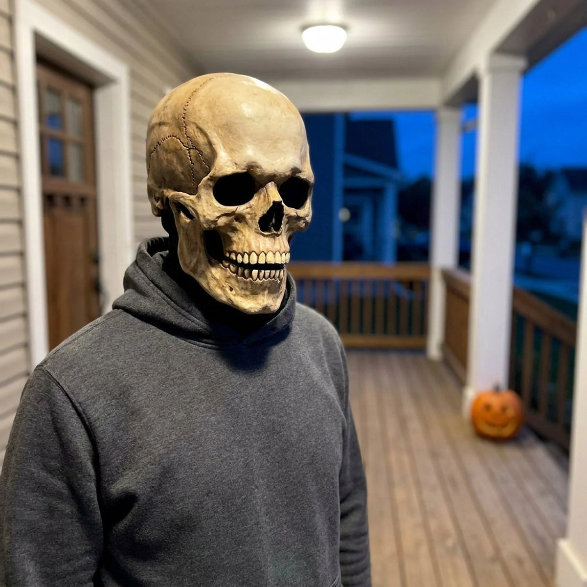 Skull Mask Full-Head Soft Latex Movable Jaw