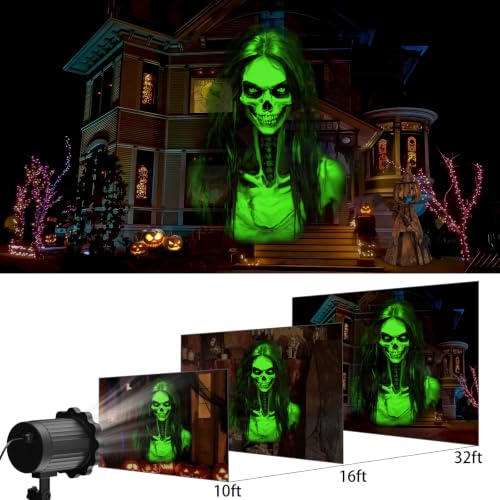 Skull Projector Moving 3D 270° Rotation Weather-Resistant