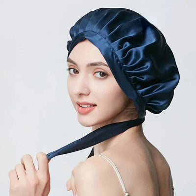 Sleep Bonnet Double-Layer Imitation Silk Adjustable Fit