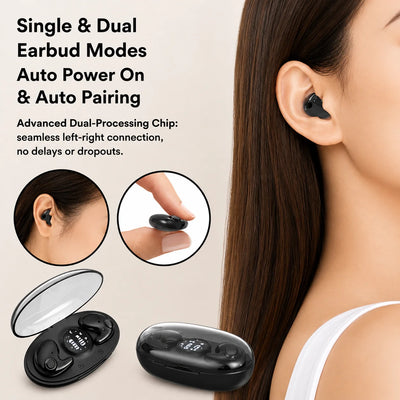Sleep Headphones Ultra-Flat In-Ear Bluetooth Charging Case Included