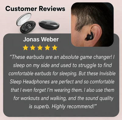 Sleep Headphones Ultra-Flat In-Ear Bluetooth Charging Case Included