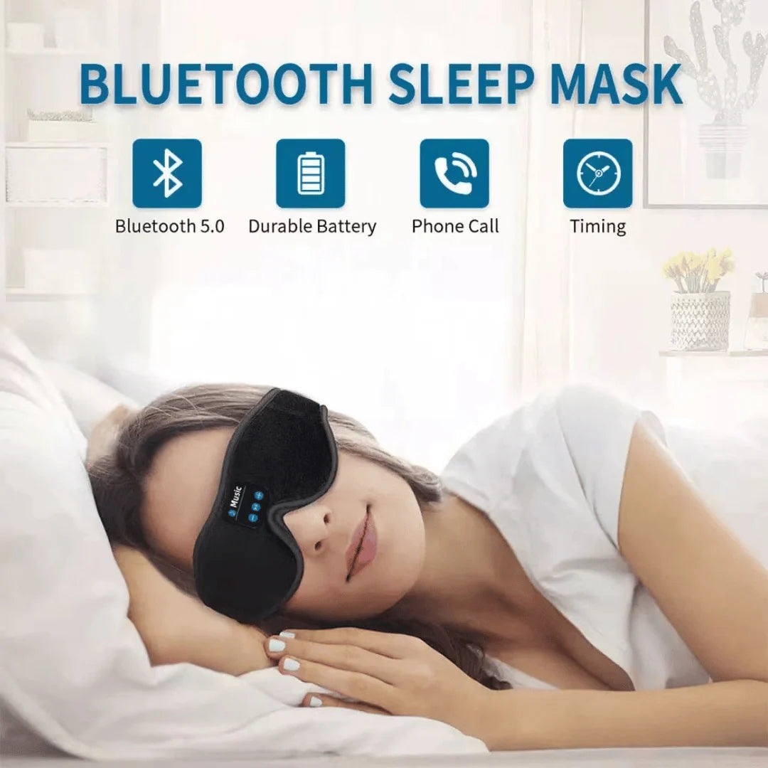 Sleep Mask 3D Contoured Blackout Bluetooth Audio Washable Fabric