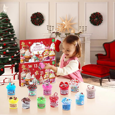 Slime Advent Calendar 24-Day Non-Sticky 12 Slimes & Mix-Ins
