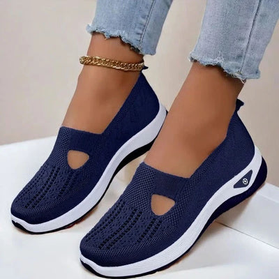 Slip-On Shoes Breathable Knit Orthopedic Footbed Non-Slip Outsole