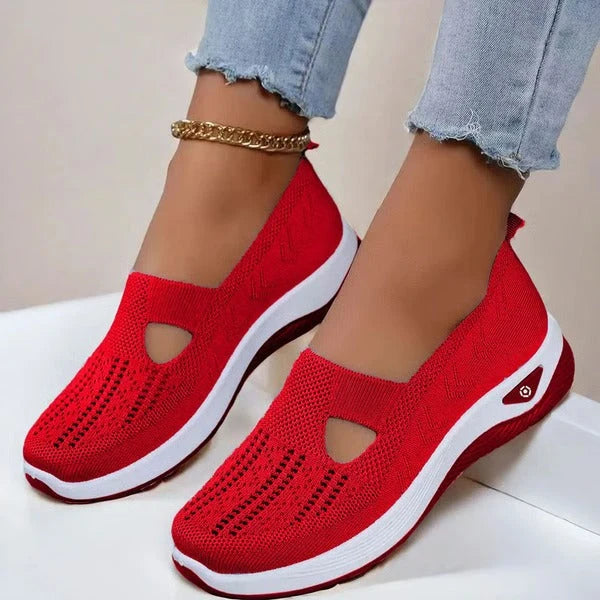 Slip-On Shoes Breathable Knit Orthopedic Footbed Non-Slip Outsole