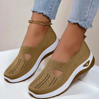 Slip-On Shoes Breathable Knit Orthopedic Footbed Non-Slip Outsole