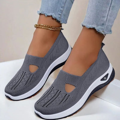 Slip-On Shoes Breathable Knit Orthopedic Footbed Non-Slip Outsole
